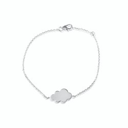 Cloud silver bracelet to engrave woman