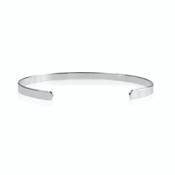 Open bangle silver bracelet to engrave woman