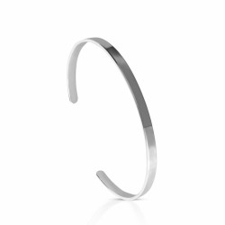 Open bangle silver bracelet to engrave woman