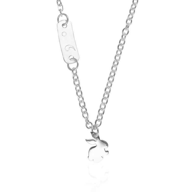 Collier lapin argent personnalisé enfant