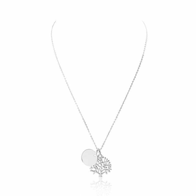 Collier médaille arbre de vie personnalisable femme 15 mm