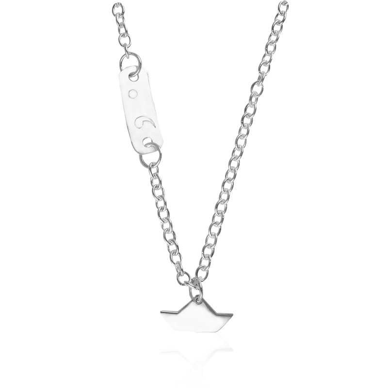 Necklace boat silver personalized child