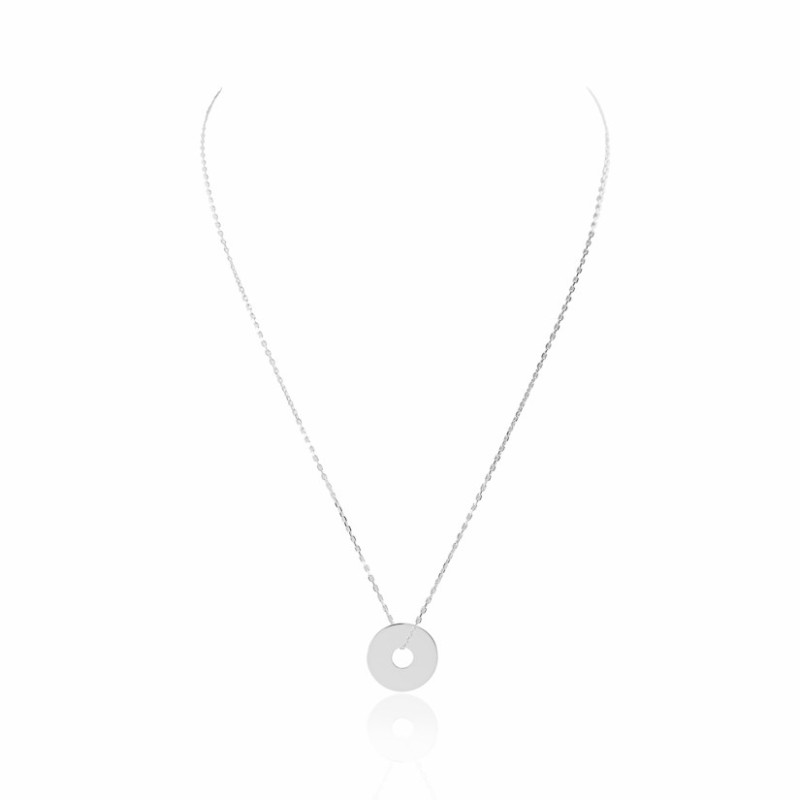 Necklace target silver to engrave woman 20 mm