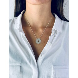 Collier cible argent à graver femme 20 mm