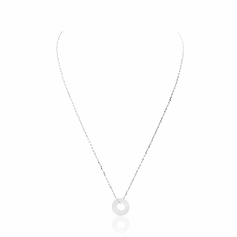 Necklace target silver 15 mm to engrave woman