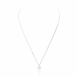 Necklace medal round silver 10 mm engraved woman