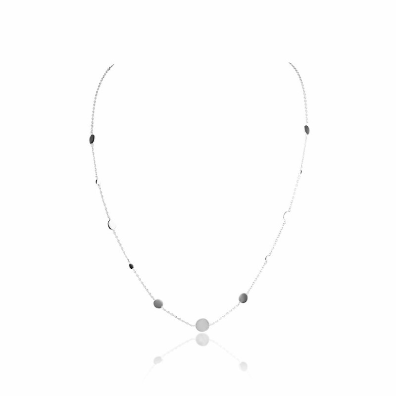 Collier argent pastille initial à graver femme