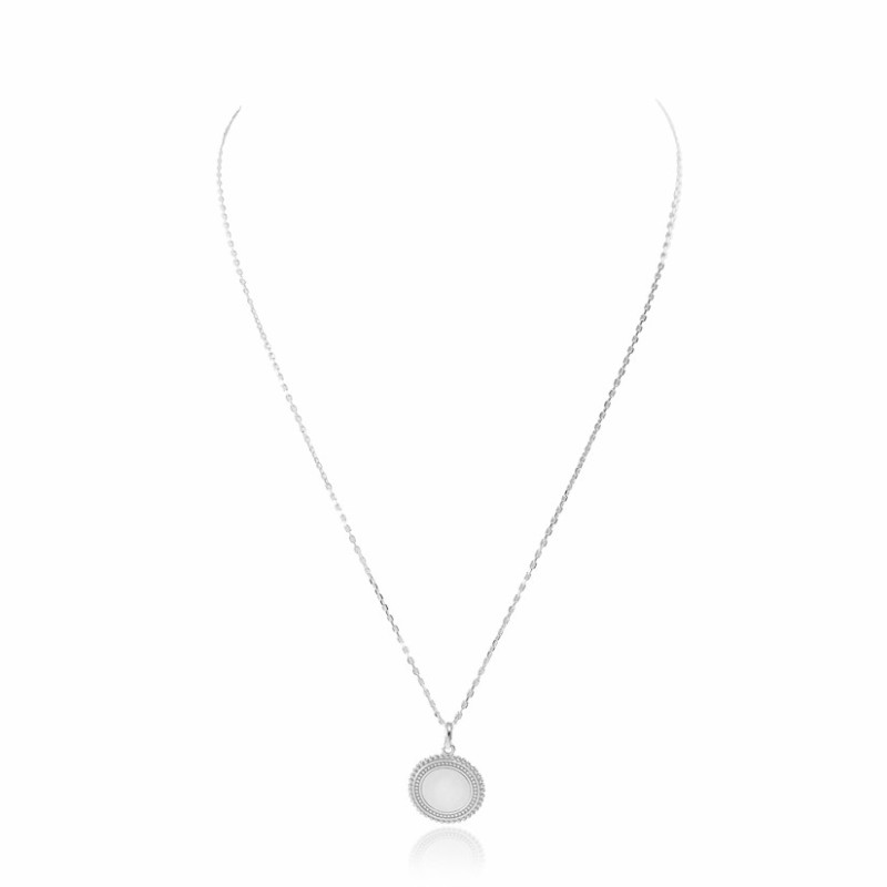 Bohemian medal necklace in silver to engrave woman Bohemian medal necklace in silver to engrave woman