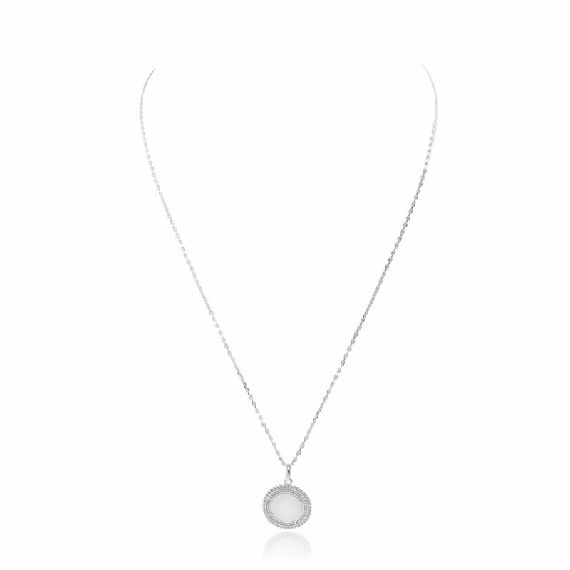 Collier médaille bohème argent à graver femme