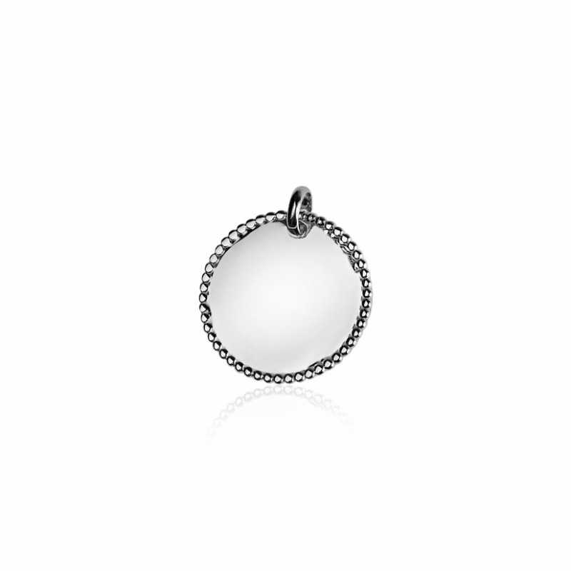 Pendentif médaillon perlé personnalisable femme