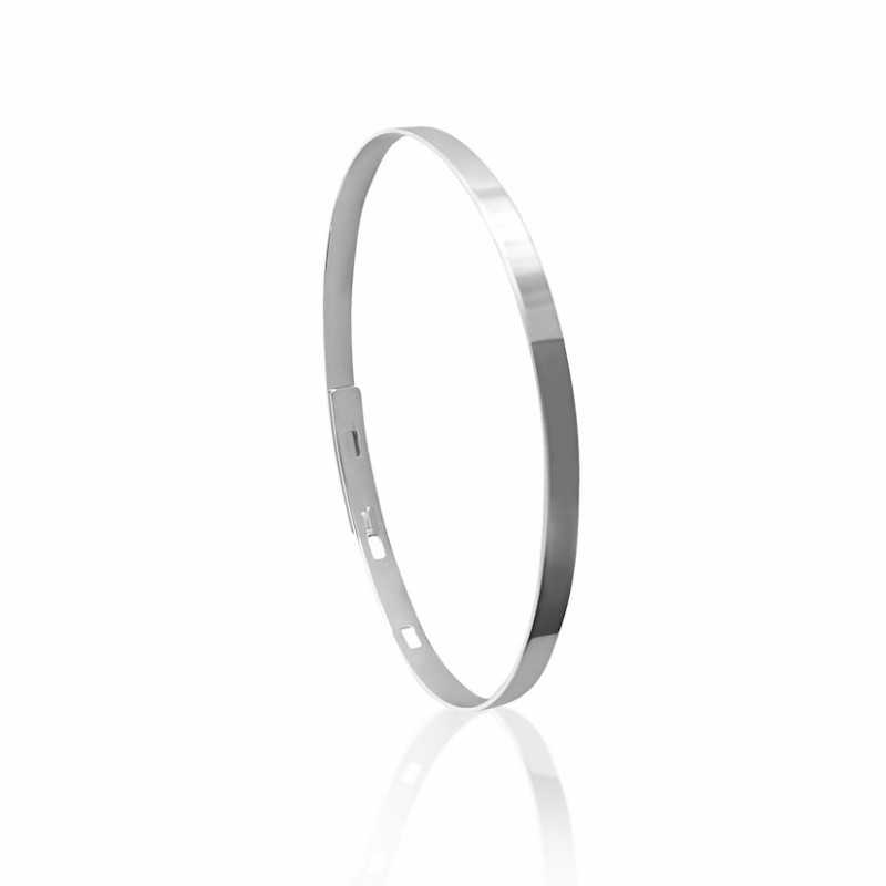 Bracelet jonc personnalisé en argent homme