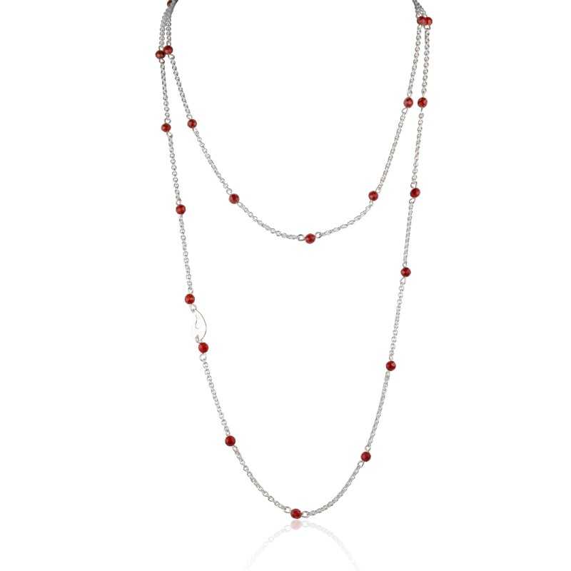 Long coral necklace