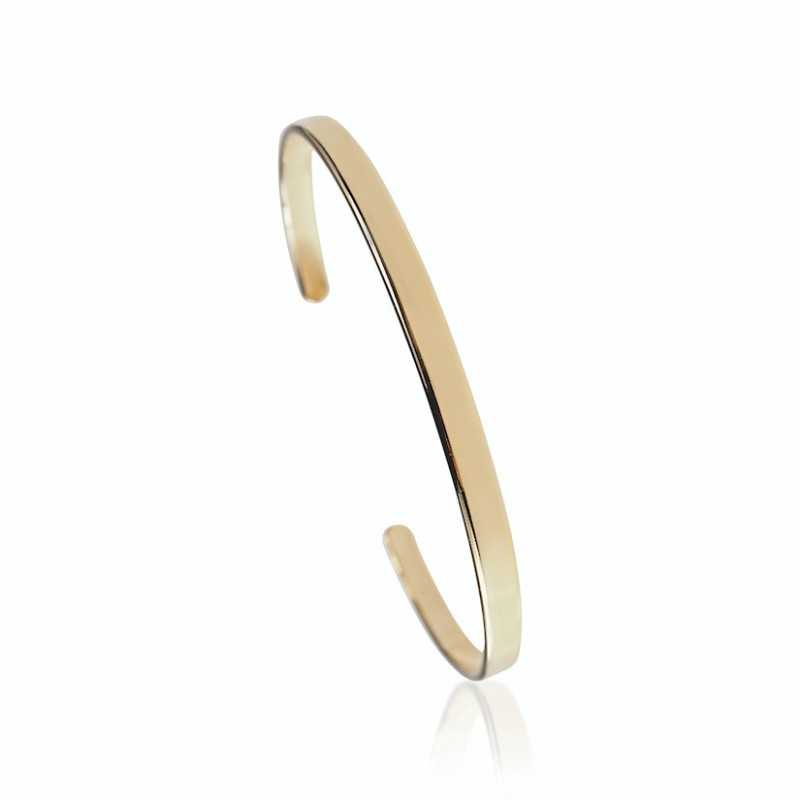 Open bangle vermeil bracelet to engrave man Open bangle vermeil bracelet to engrave man