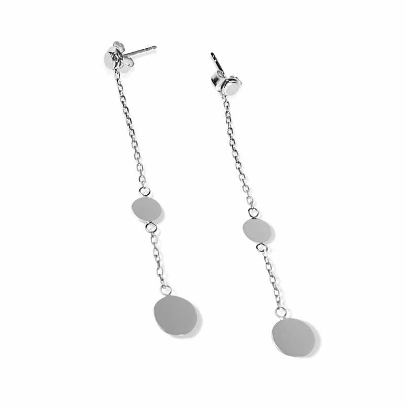 Boucles d'oreilles pastilles gravure initiale argent femme