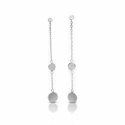 Boucles d'oreilles pastilles gravure initiale argent femme