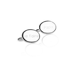 Cufflinks oval silver cufflinks personalized man