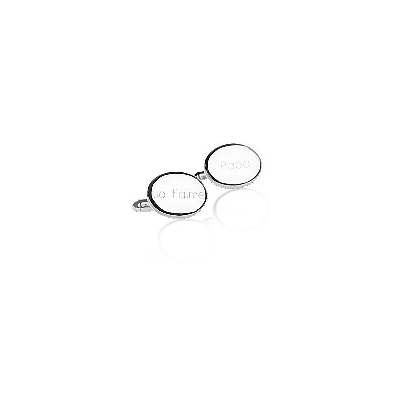 Cufflinks oval silver cufflinks personalized man Cufflinks oval silver cufflinks personalized man
