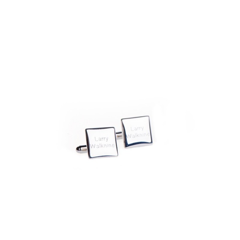 Men's personalized square cufflinks