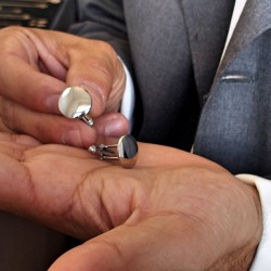 Boutons de manchette rond personnalisés homme