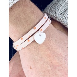 Liberty 2-ronde zilveren hart aangepaste vrouw armband