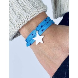 Liberty 2-ronde aangepaste zilveren ster armband