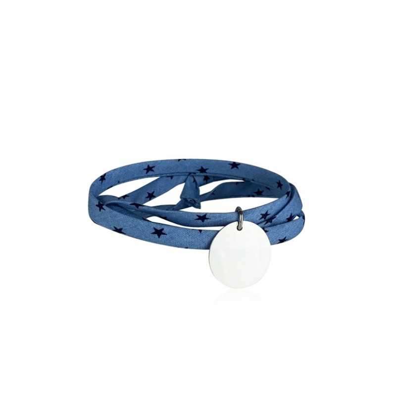 Bracelet Liberty médaille personnalisée 20mm 3 tours femme Bracelet Liberty médaille personnalisée 20mm 3 tours femme