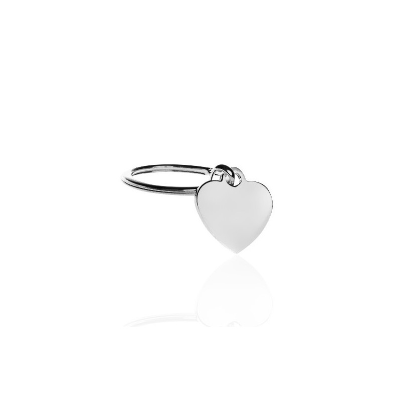 Key ring heart silver personalized woman