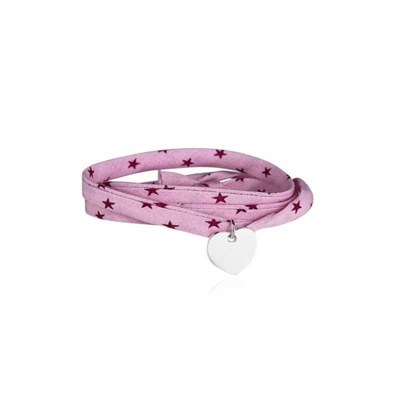 Bracelet Liberty 3 tours cœur argent personnalisé femme Bracelet Liberty 3 tours cœur argent personnalisé femme