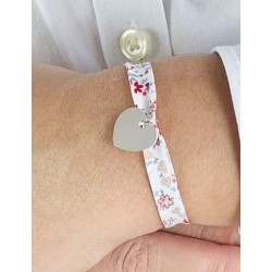 Bracelet Liberty cœur argent personnalisé femme