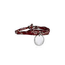 Bracelet Liberty 3 tours médaillon perlé personnalisé femme