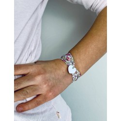 Liberty heart silver bracelet to engrave wide child