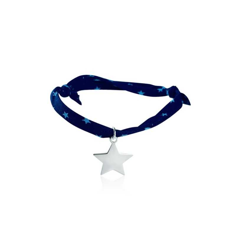 Bracelet Liberty étoile argent personnalisé enfant