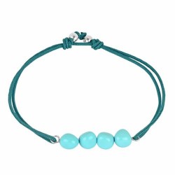 Dames verstelbare touw armband turquoise kralen