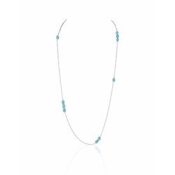 De turquoise sprongketting van de vrouw