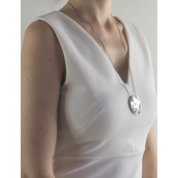 Collier sautoir rond argent femme
