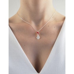 Women's coral mother-of-pearl guitar necklace