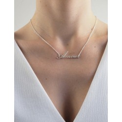 Collier message amour argent femme