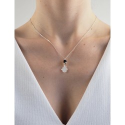 Collier guitare nacre noire femme