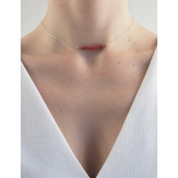 Collier perles corail femme