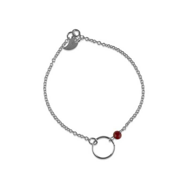 Bracelet rond argent perle corail femme