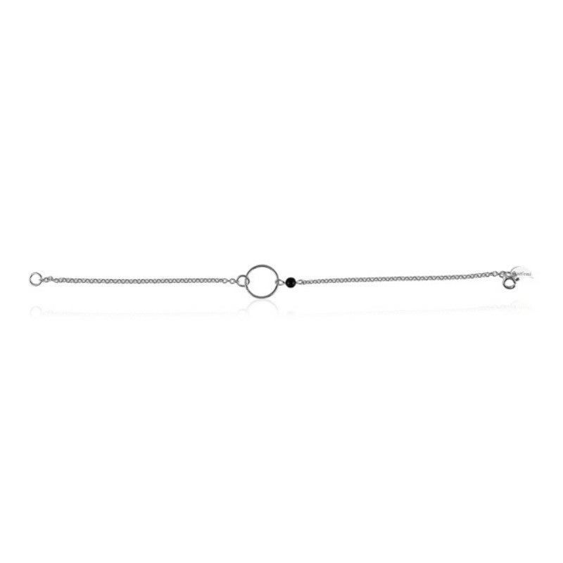 Silver pearl black woman round bracelet Silver pearl black woman round bracelet