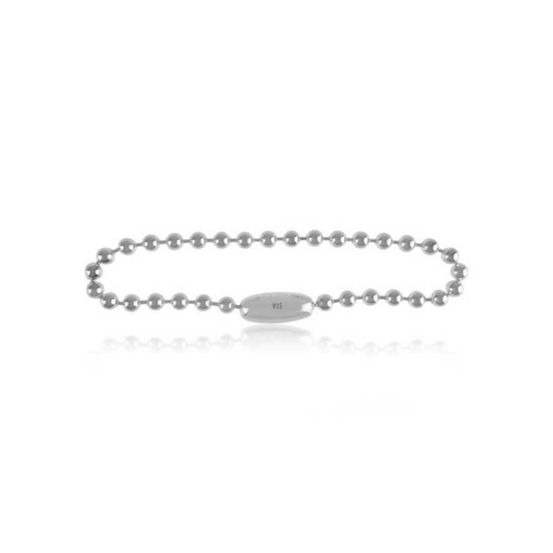 Bracelet boule argent massif femme