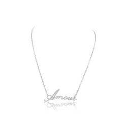 Collier message amour argent femme