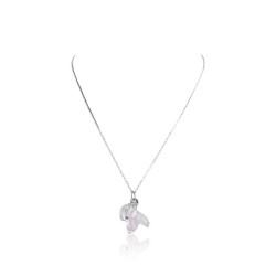 Collier grappe quartz rose ovale femme