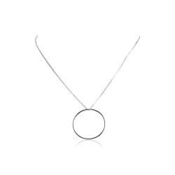 Necklace large circle silver woman