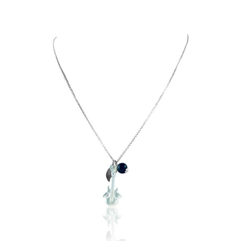 Black mother-of-pearl guitar necklace Black mother-of-pearl guitar necklace