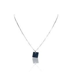 Collier nacre agate noire femme