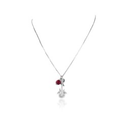 Collier guitare nacre corail femme