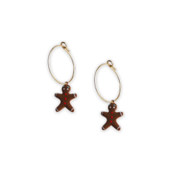 Creole gingerbread earrings in women's enamel