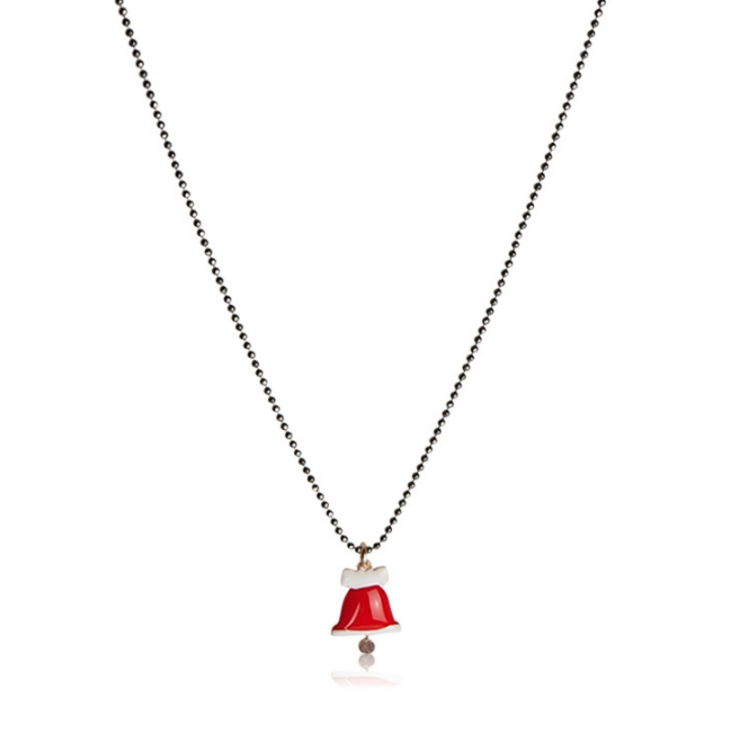 Collier cloche de Noël en argent massif 925 femme. Livraison gratuite